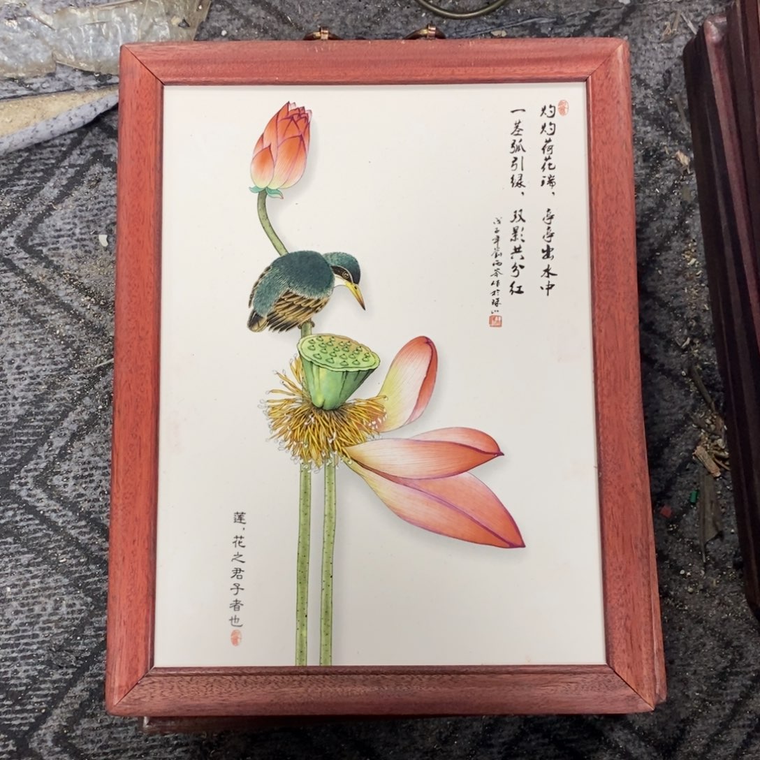 瓷片37*28 景德镇瓷板画柴窑烧制