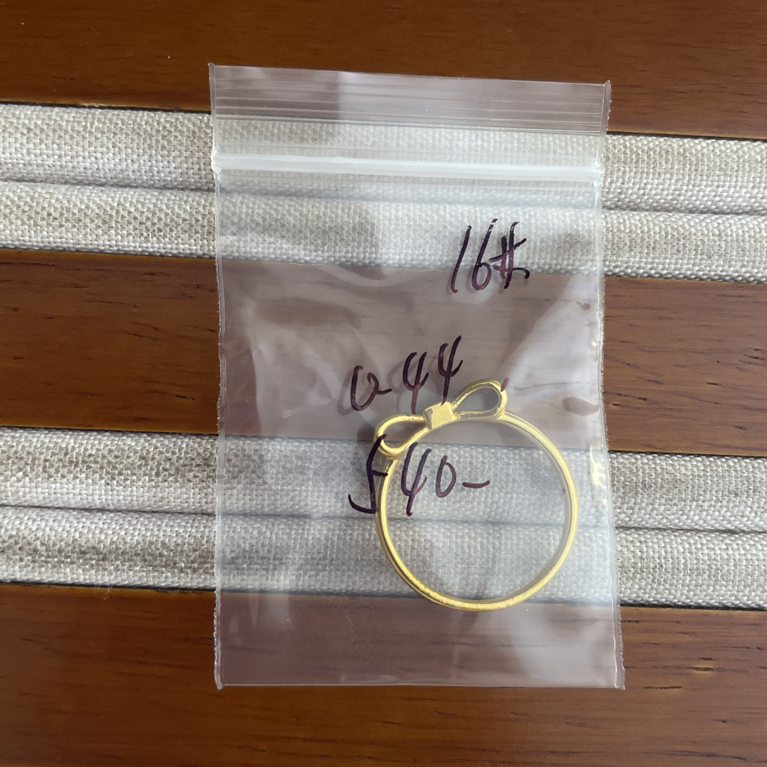 克重0.44 16号 蝴蝶结戒指 足金999