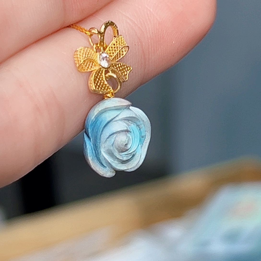 绿松石珠宝奇石18K金镶嵌