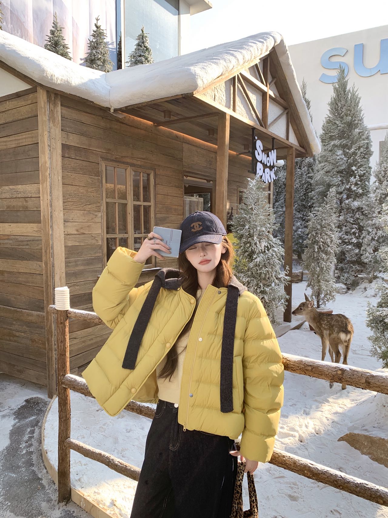 韩系针织连帽泡芙排骨外套女2025冬季新款加厚保暖可卸帽短款外套