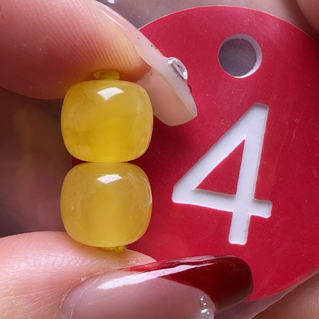 蜜蜡未镶嵌珠宝奇石9mm鸡油黄老型