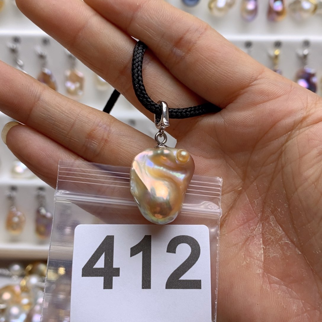 淡水珍珠颈饰银S925镶嵌412