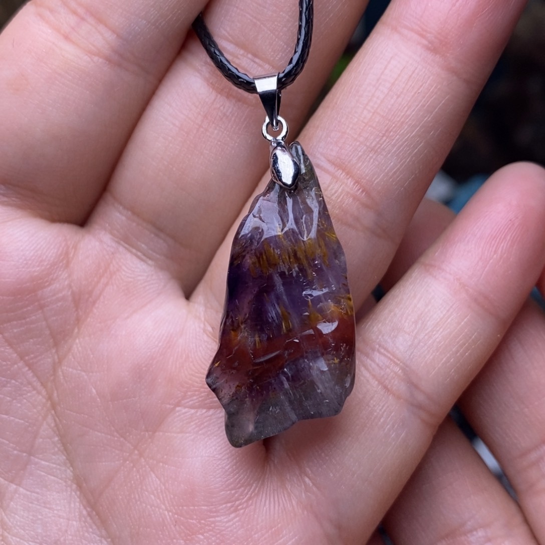 水晶A005极光四色吊坠未镶嵌