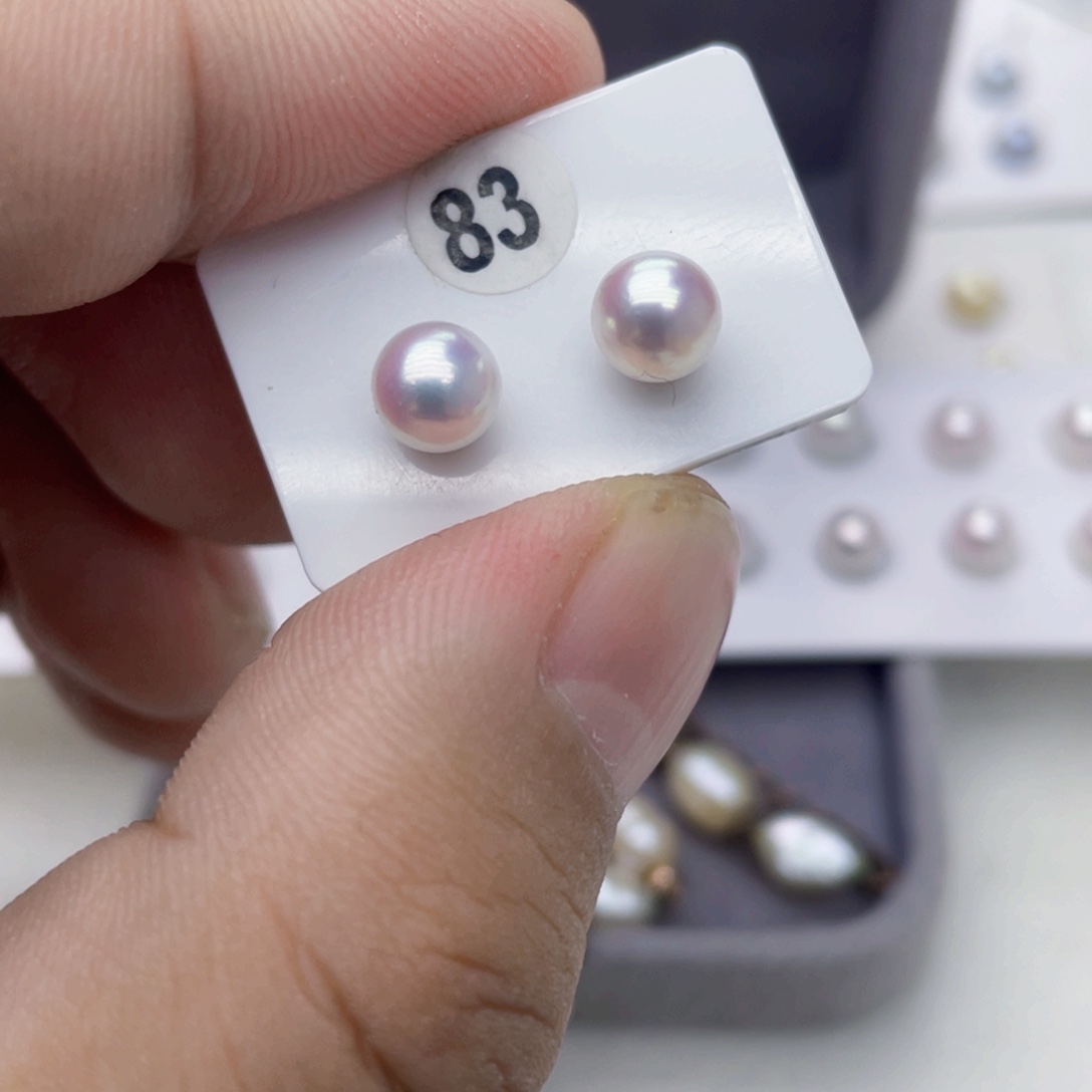 耳饰淡水珍珠银S925镶嵌Ak