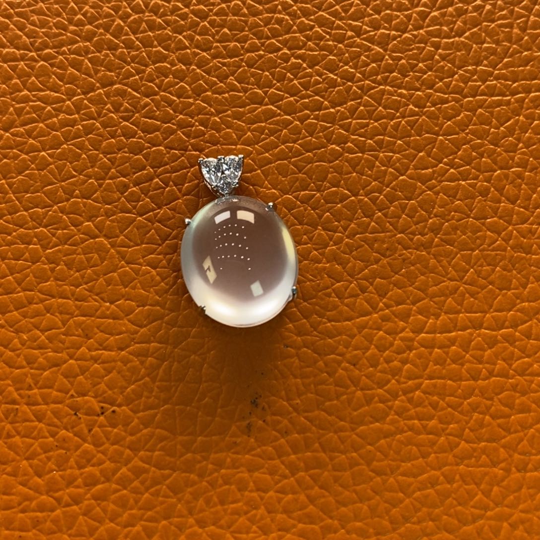 石英质玉吊坠银S925镶嵌