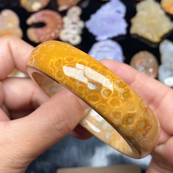 硅化珊瑚（珊瑚玉）手镯未镶嵌56.8