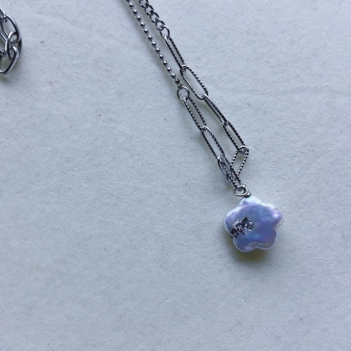 淡水珍珠胸饰银S925镶嵌