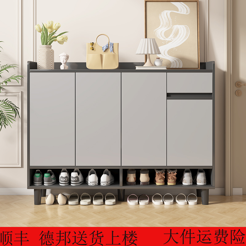 简约实木玄关楼道鞋柜家用门口走廊室内入户门外大容量经济型柜子
