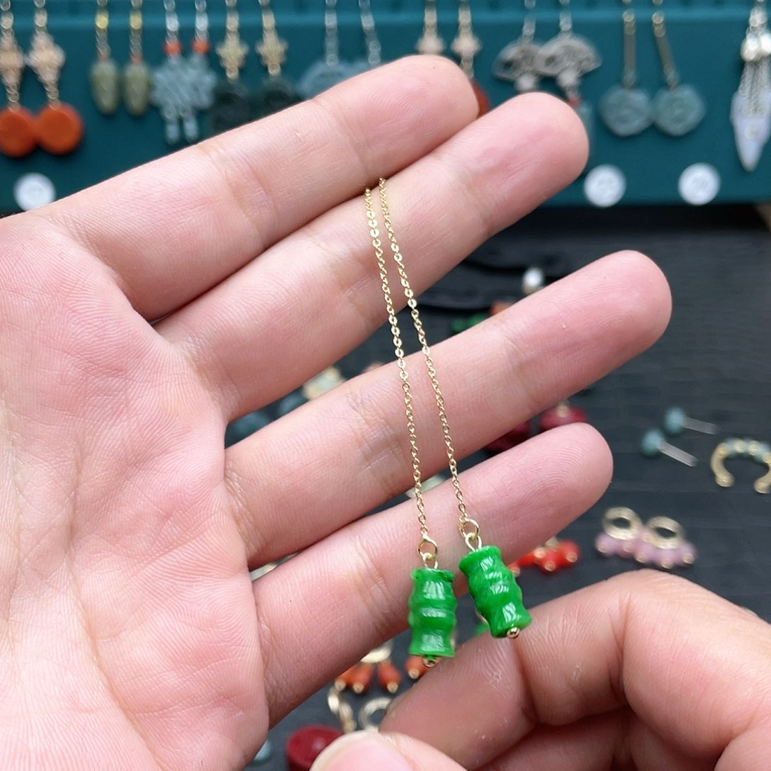 未镶嵌翡翠耳饰00875