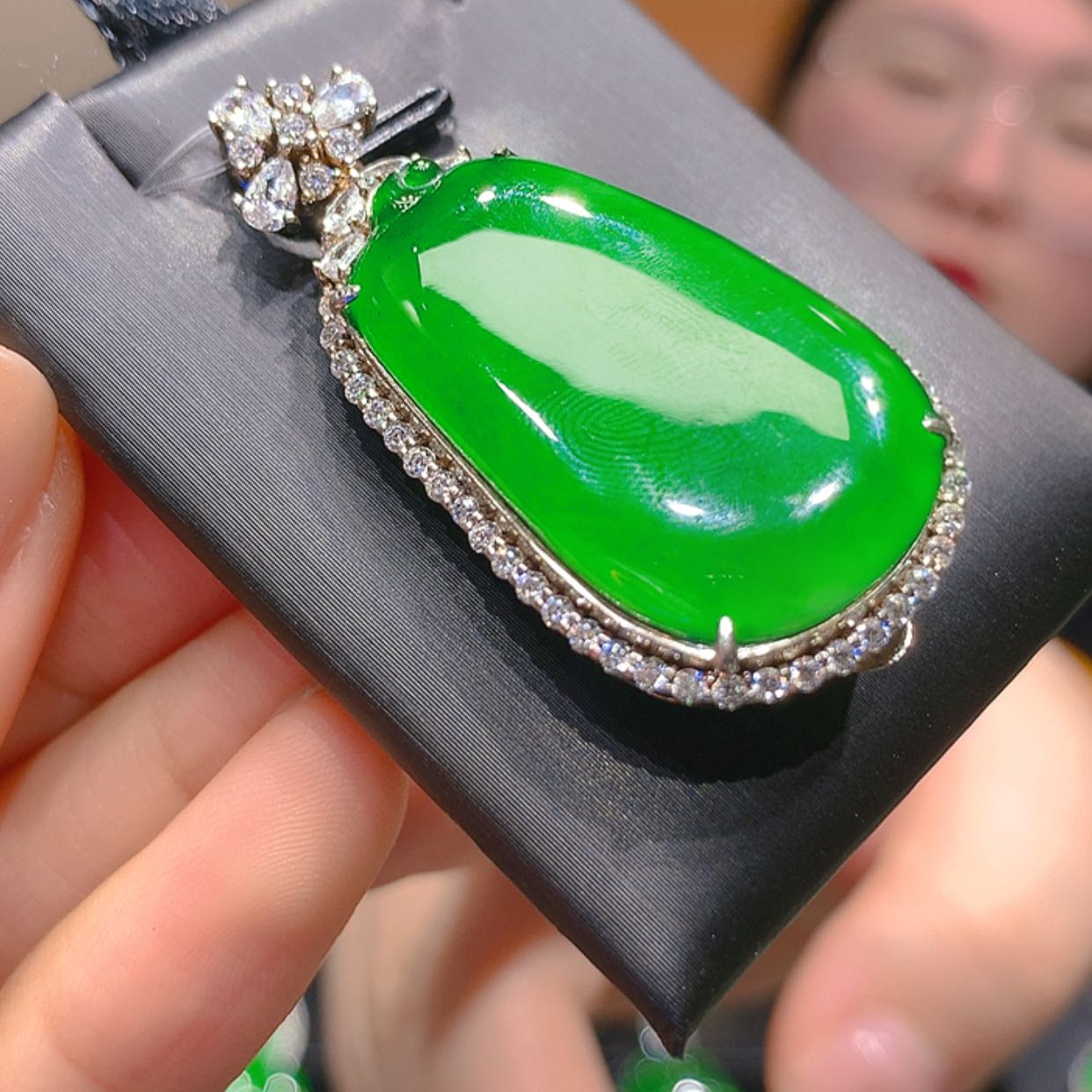 【闪购商品】翡翠颈饰银S925镶嵌7柒姐