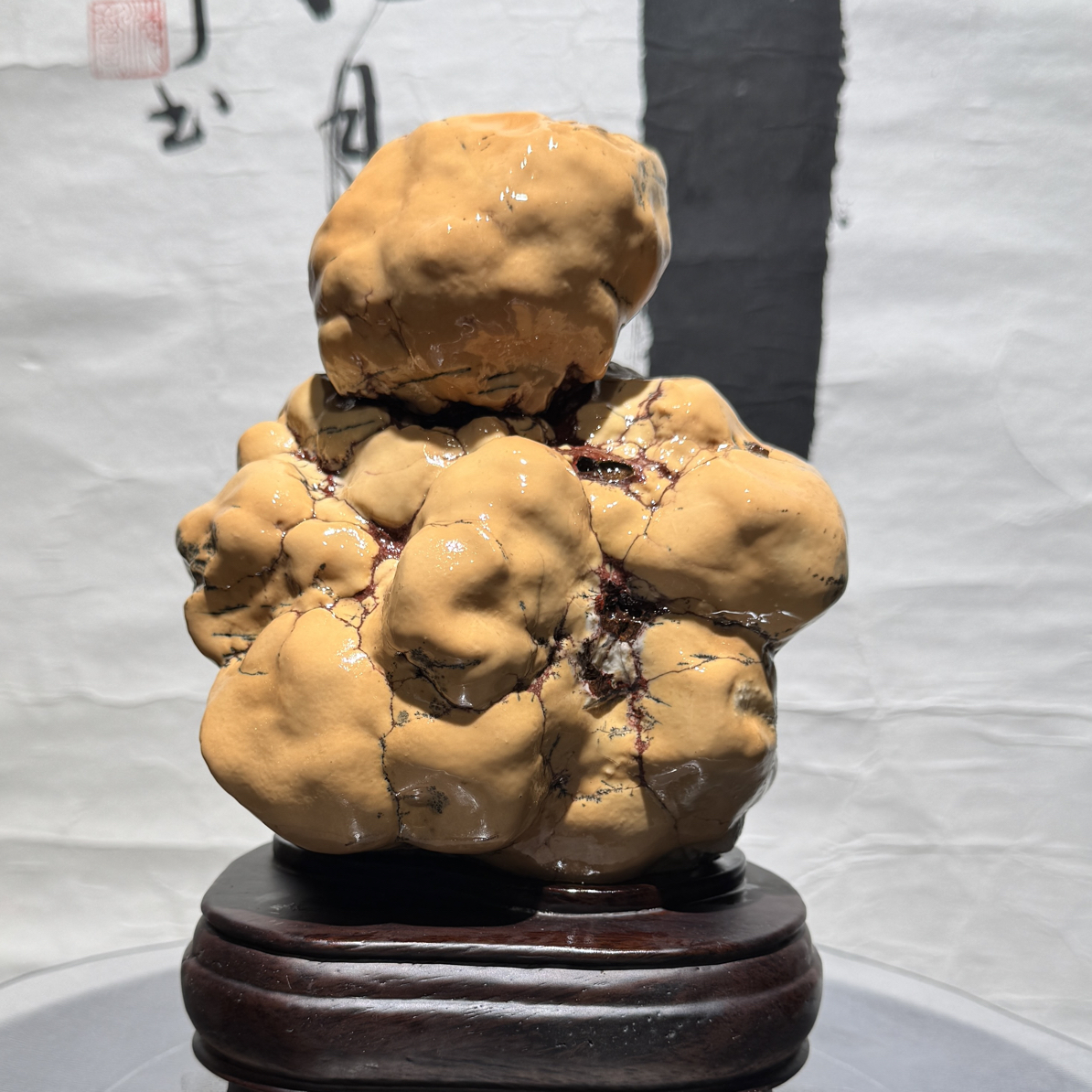 西藏象牙玉浅橙黄色禅意象形（尺寸20×13×9重2100g）