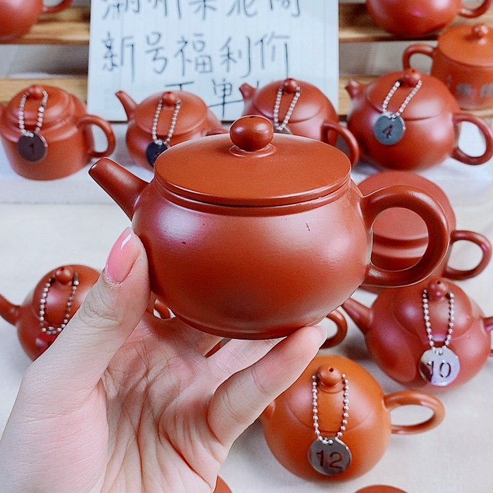 潮州朱泥壶古壶140 微瑕