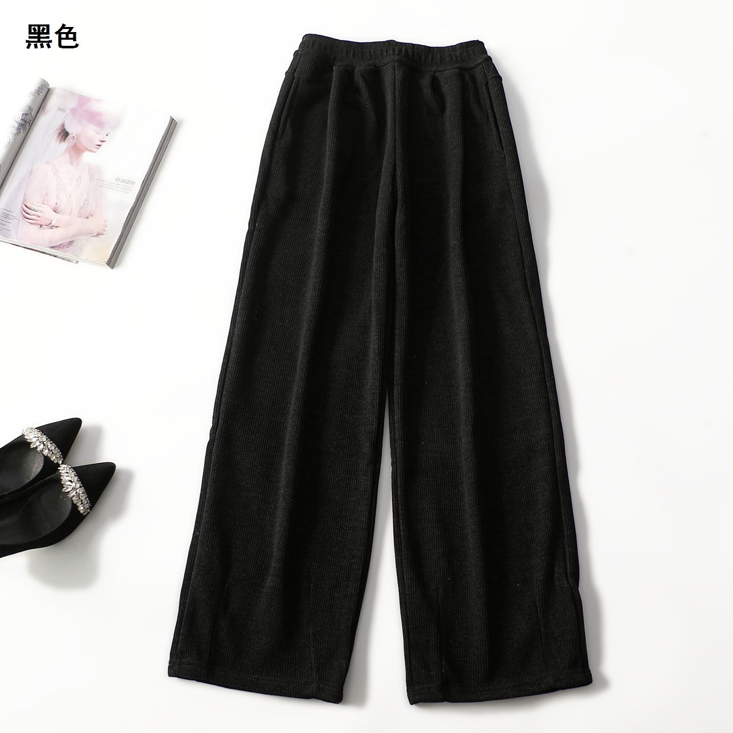412991冬加绒秋冬黑色长款休闲裤