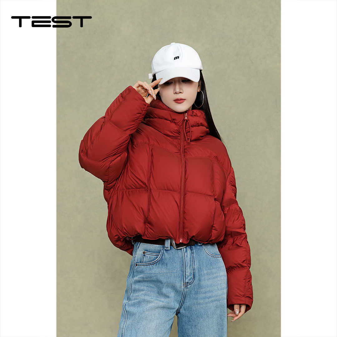 湖南她之蝶25冬2254032短款韩系立领加厚保暖白鸭绒宽松百搭外套