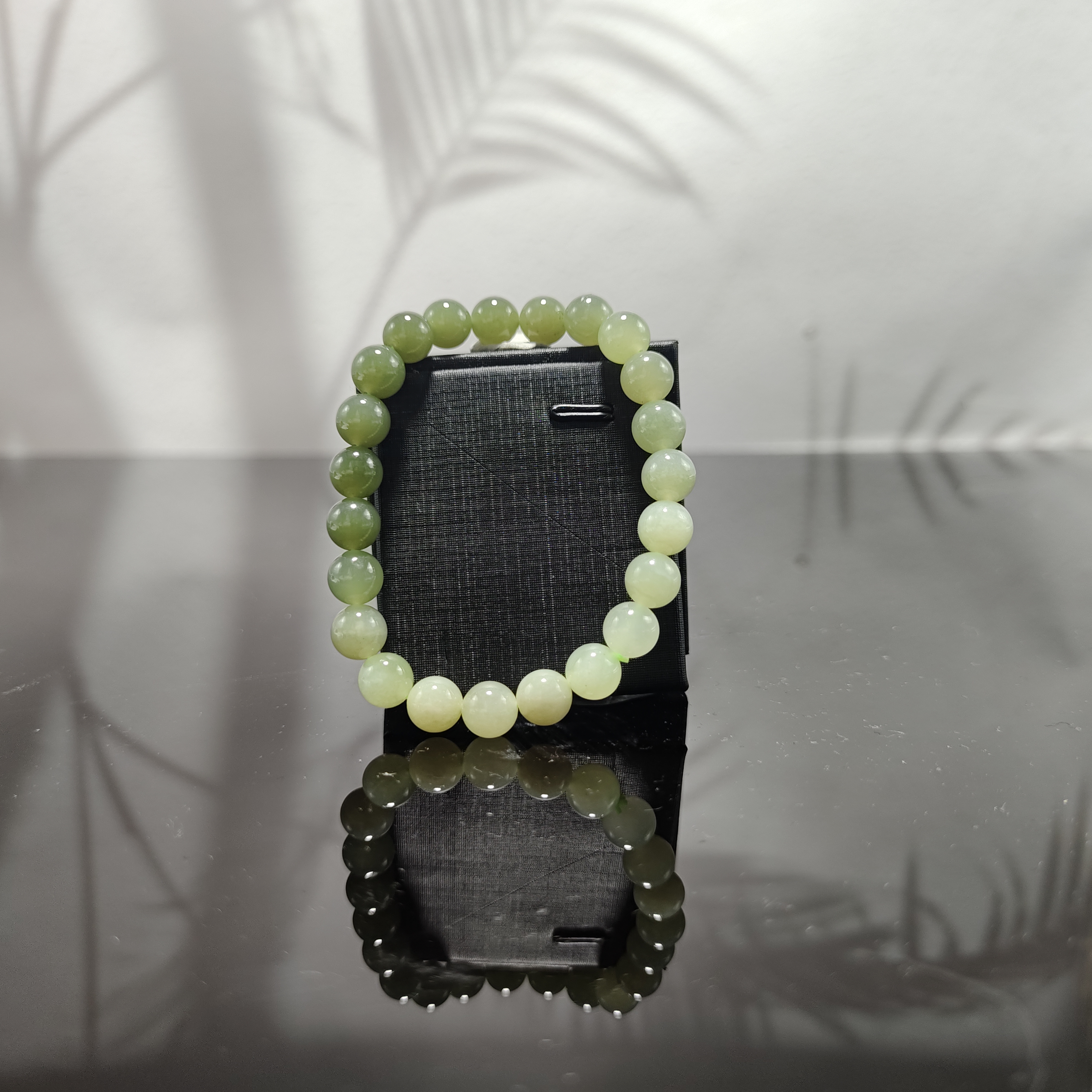 E和田玉渐变圆珠手串（卡8）0387