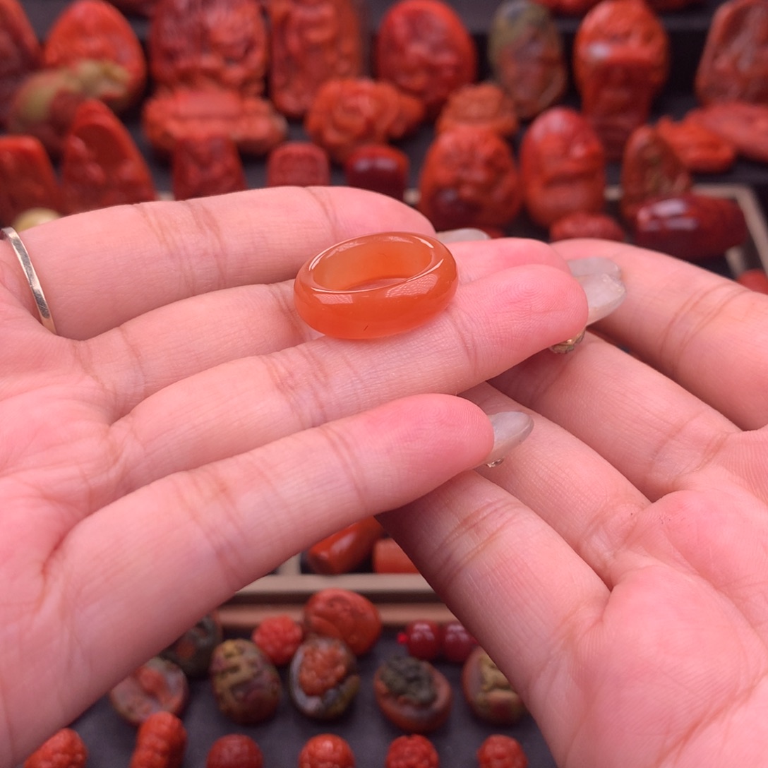 南红玛瑙南红川料跑环15mm未镶嵌