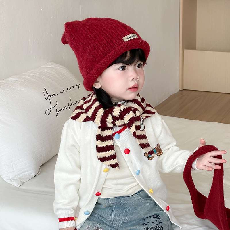 宝宝帽子护耳帽男女宝针织帽套头帽兔耳帽卡通保暖帽子加厚秋冬