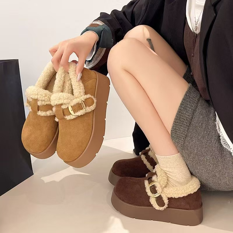 厚底勃肯鞋女2025年冬季新款复古加绒加厚保暖防滑雪地靴