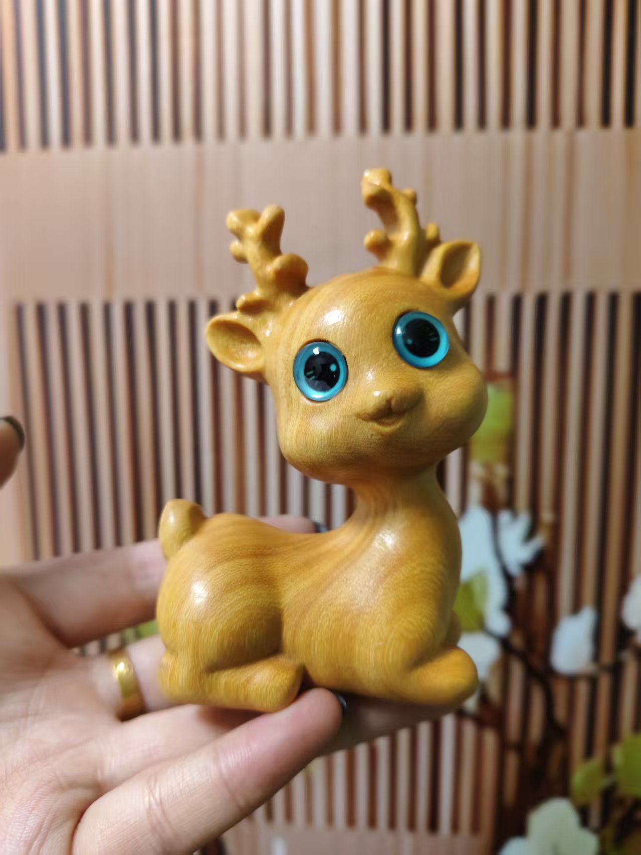 黄杨木 吊坠挂件【一鹿平安】黄杨木手把件经典时尚