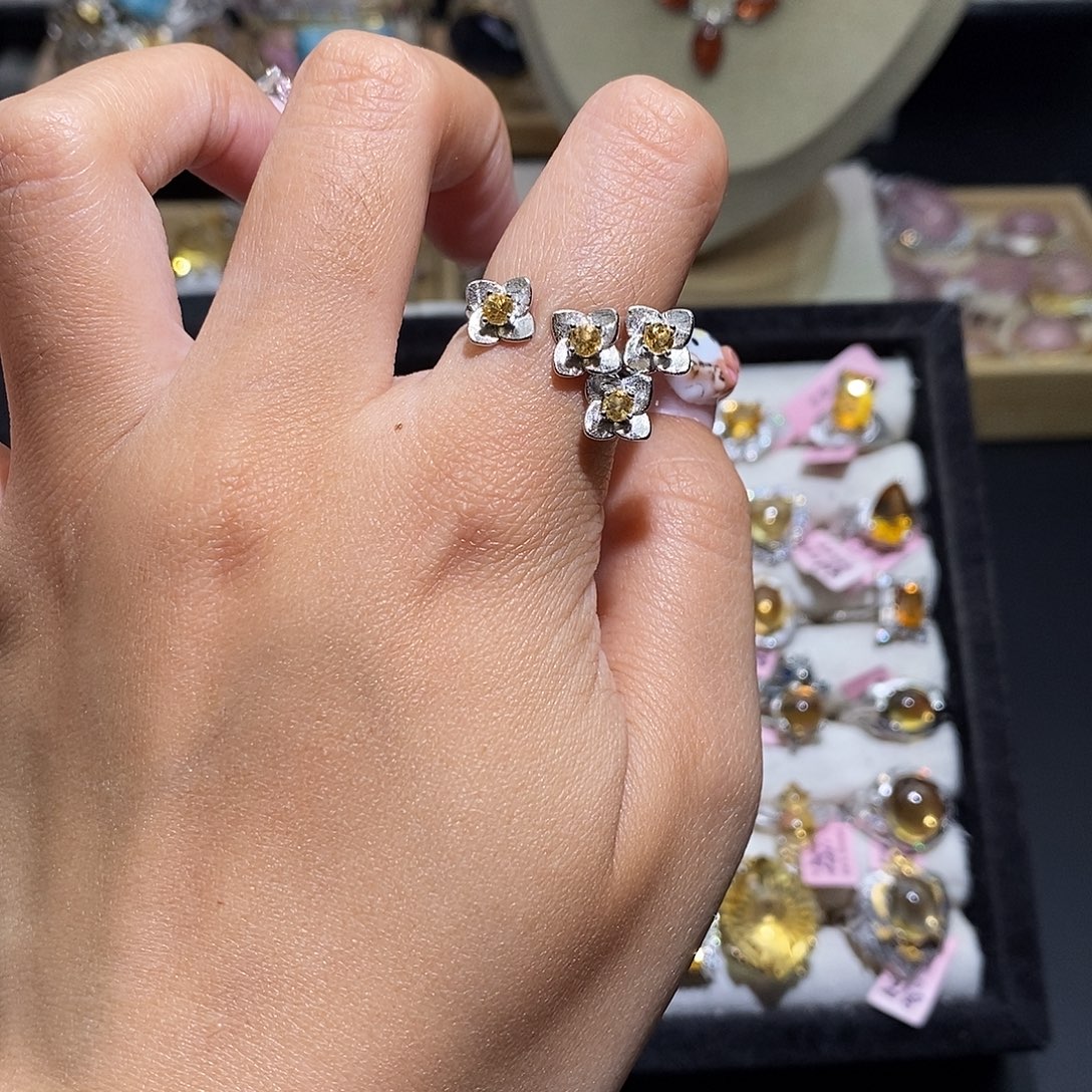 戒指银S925镶嵌水晶