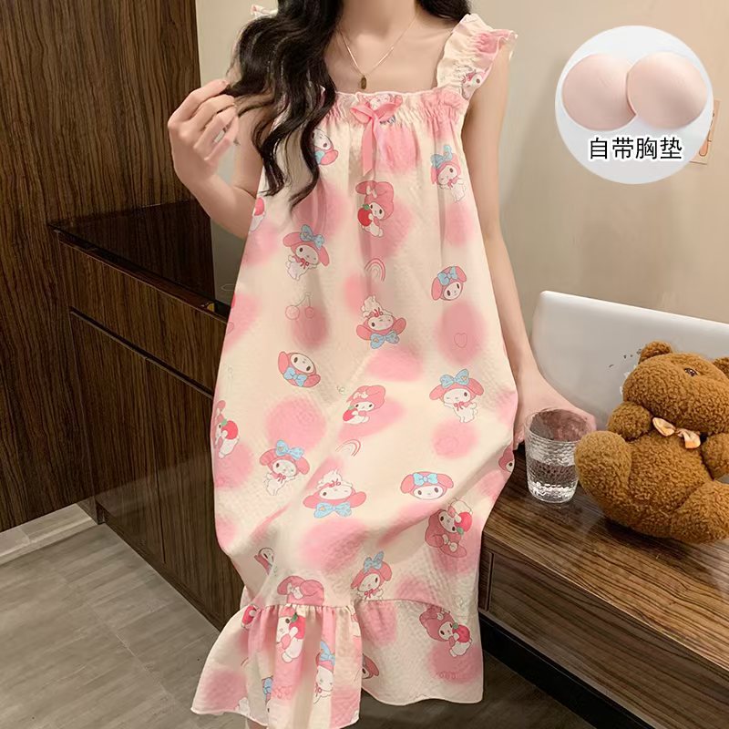 蕾丝包臀睡裙女睡衣甜美居家服套装休闲睡衣服A200