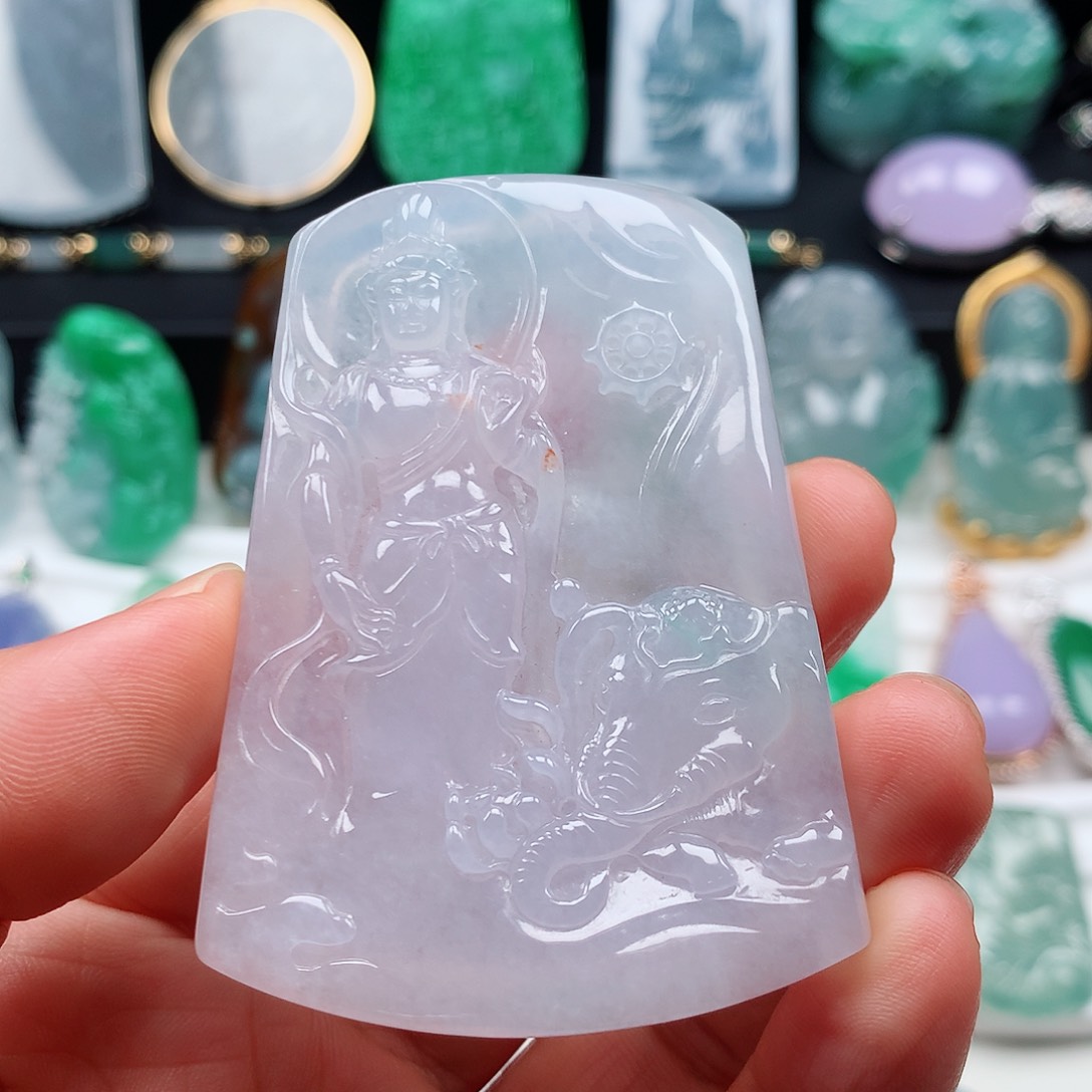 翡翠颈饰未镶嵌普贤