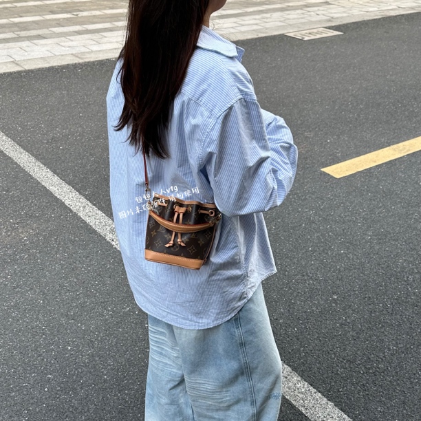 95新 LouisVuitton/路易威登 芯片款nano noe单肩包