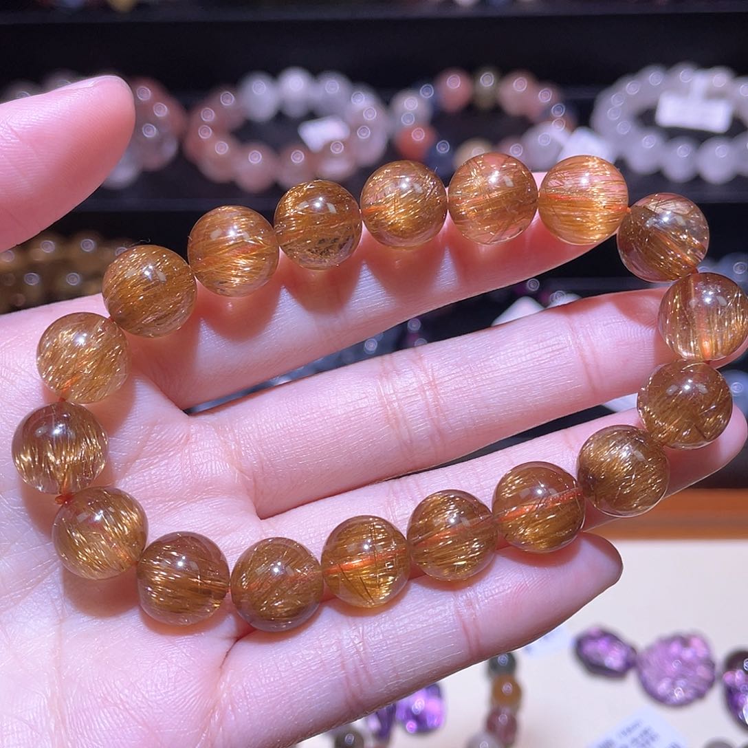 水晶手链未镶嵌发晶手链，晶体通透11+