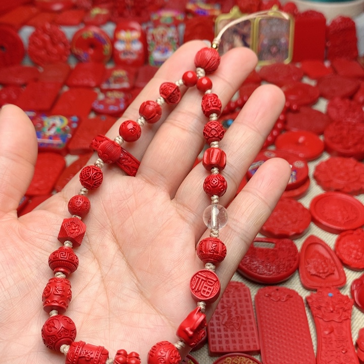 天然辰砂工艺品朱砂手机链