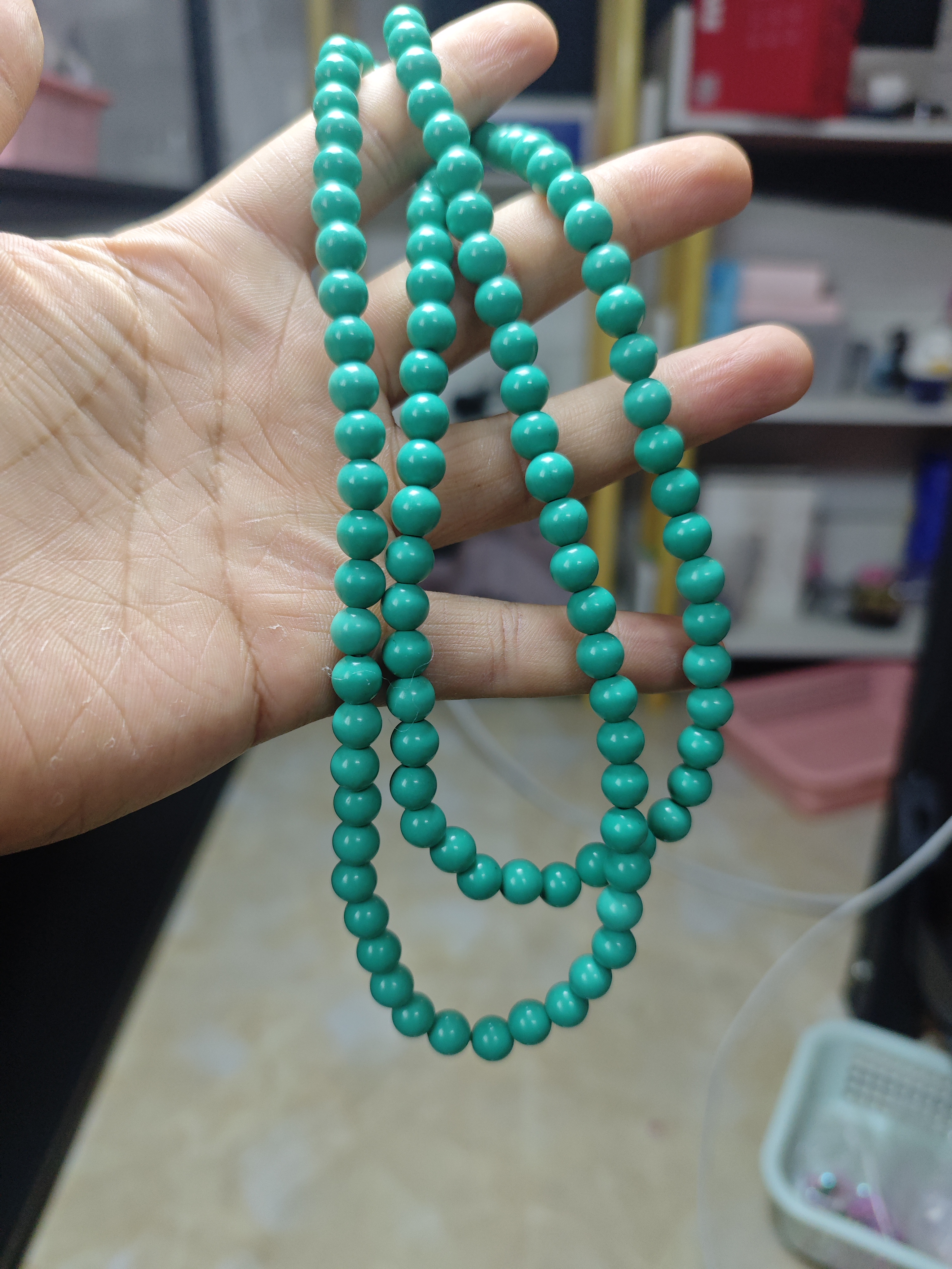 B8高池绿108颗佛珠8mm