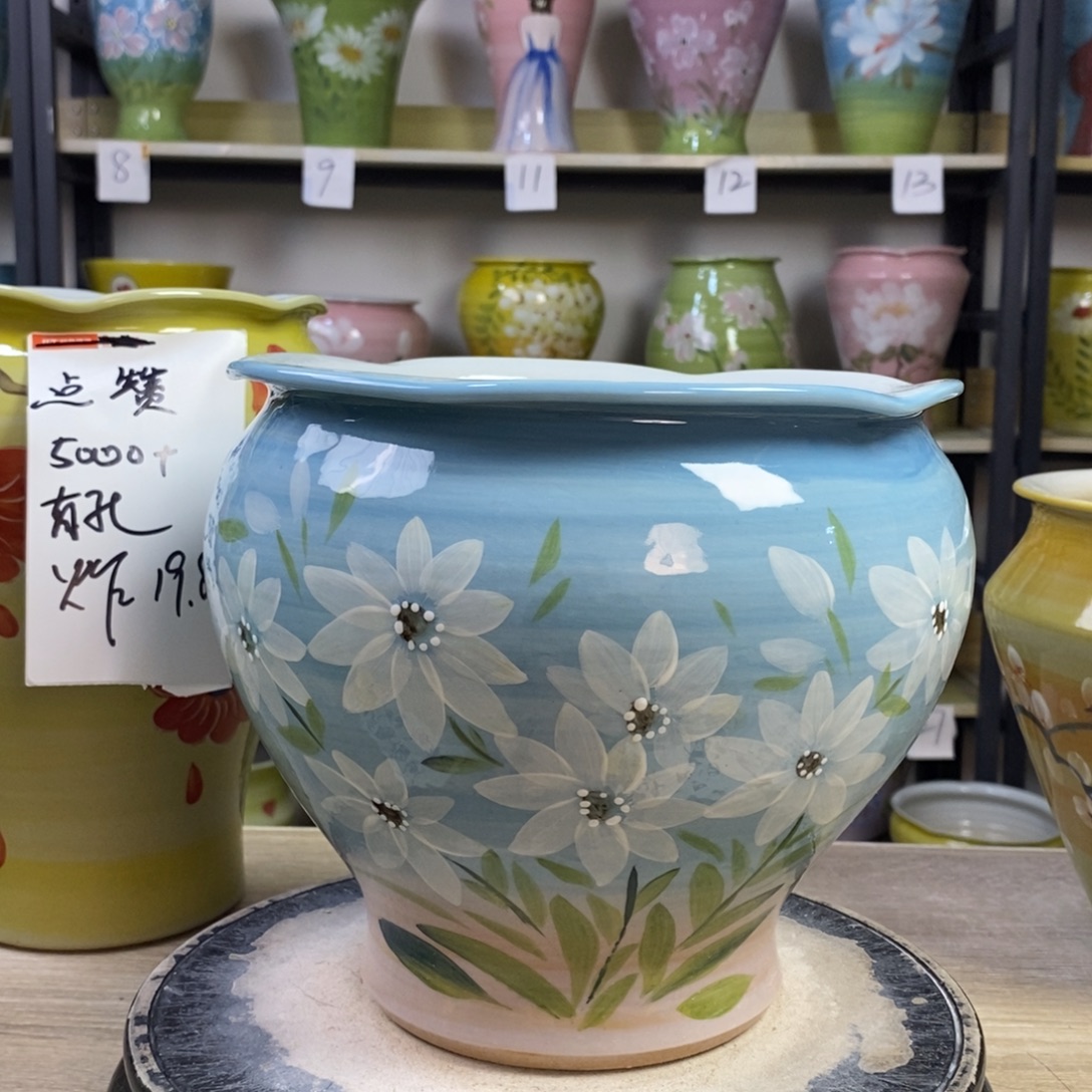 景德镇手工手绘陶瓷花盆