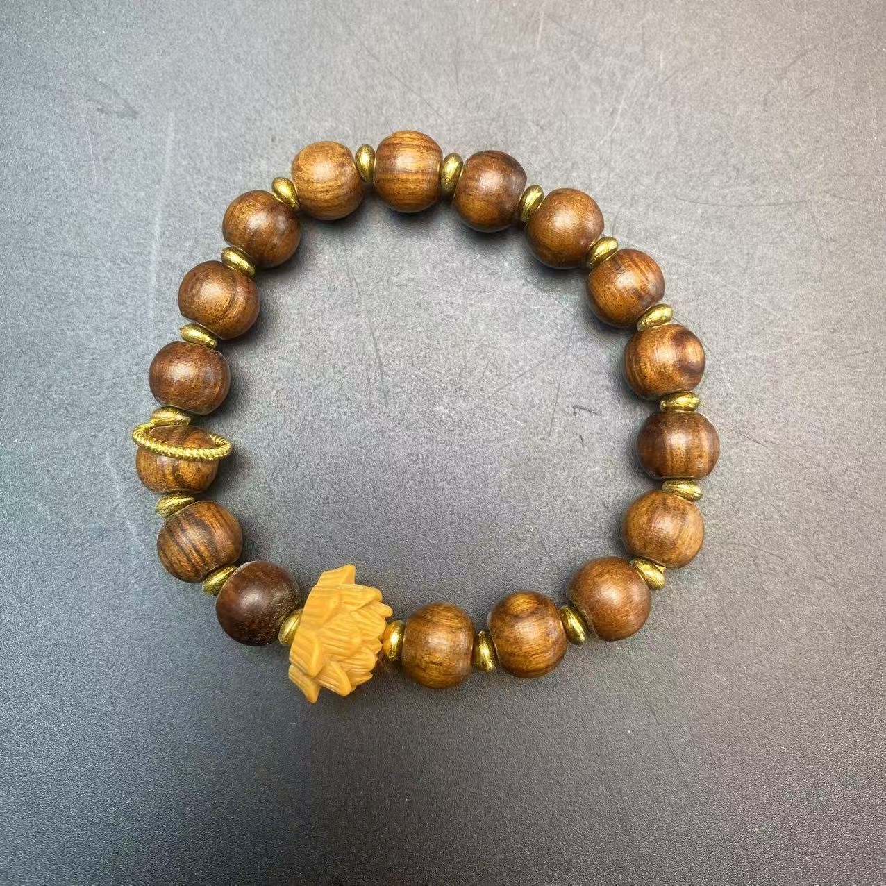 黄花梨莲花单圈手串涵哲堂高端精选W037