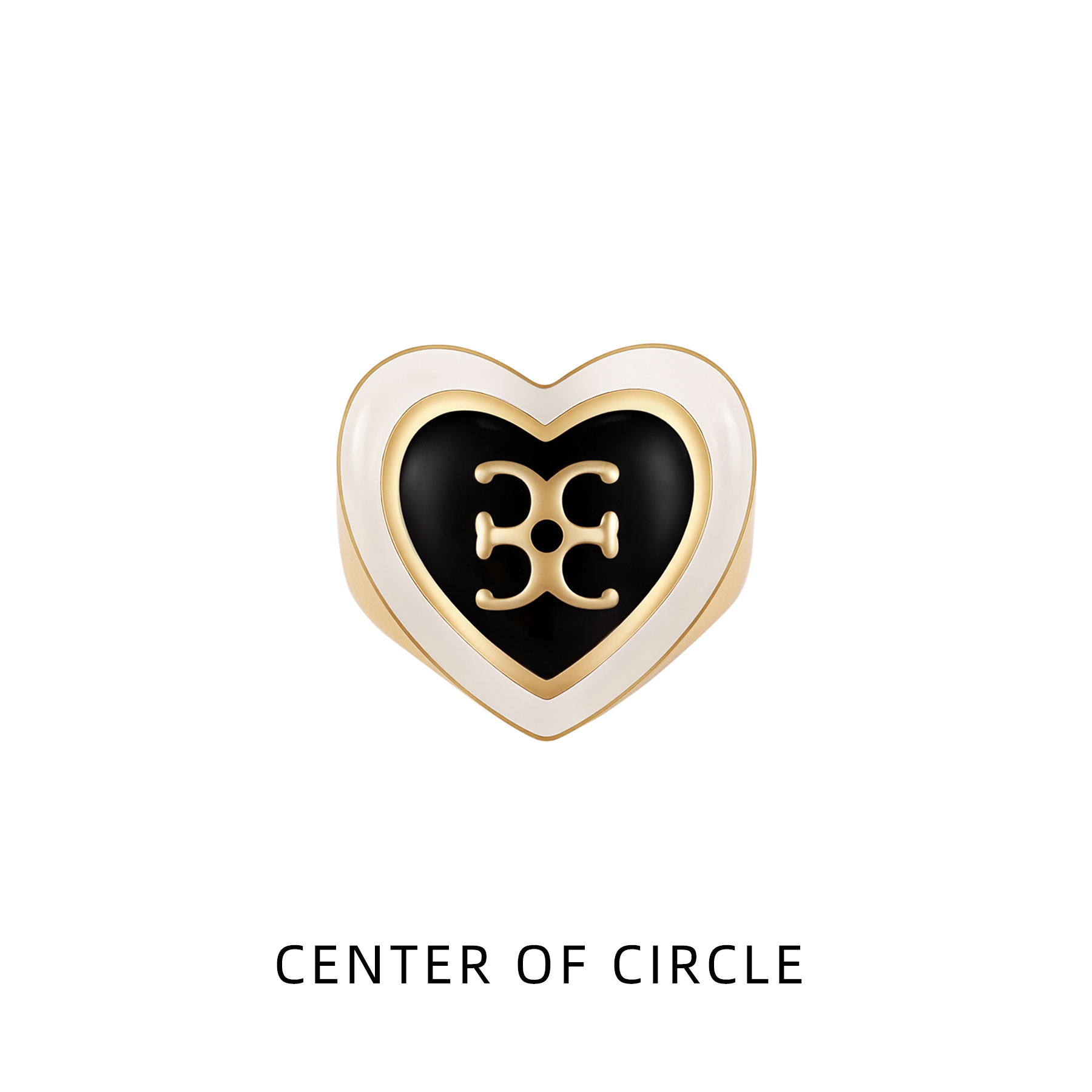 铜合金珐琅戒指 COC圆心-铜合金黑白拼色珐琅戒指