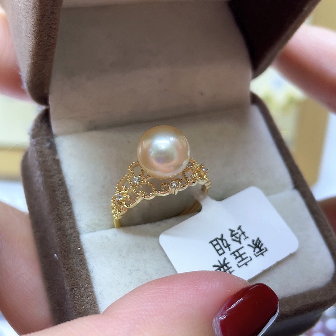 海水珍珠戒指银S925镶嵌