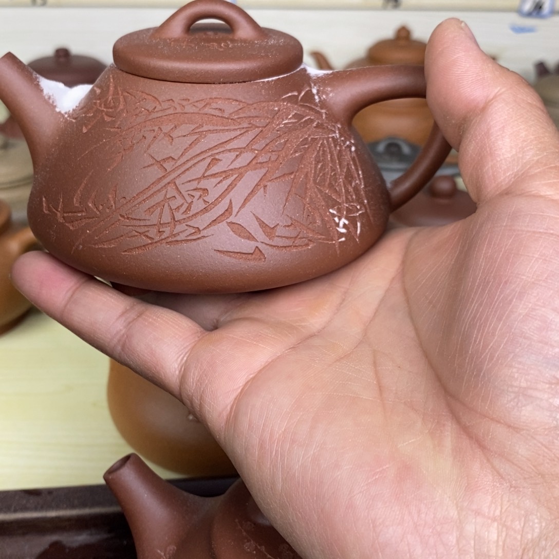 茶壶紫砂子冶石瓢原矿深井紫泥200cc左右0添加