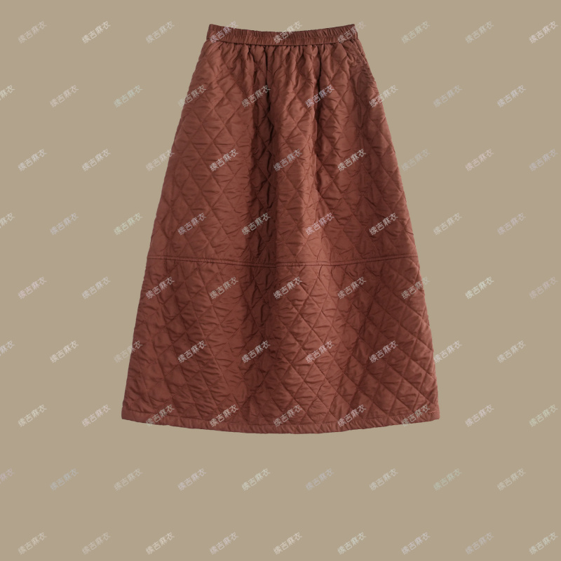 春-原创设计24-2232【莹梦初回】气质百搭中长款文艺A字薄棉半裙