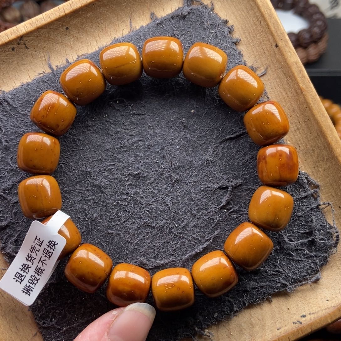 紫金鼠手串13mm精品黄金甲老型桶珠