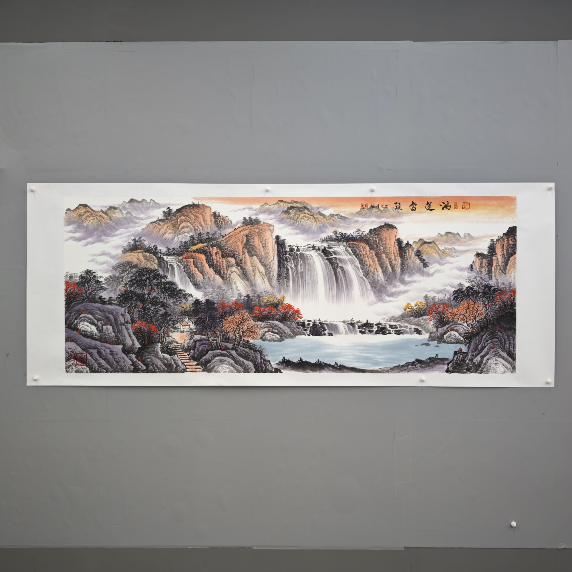 锦煌专属/李鲤手绘/鸿运当头/画芯180*70/十二平尺YT