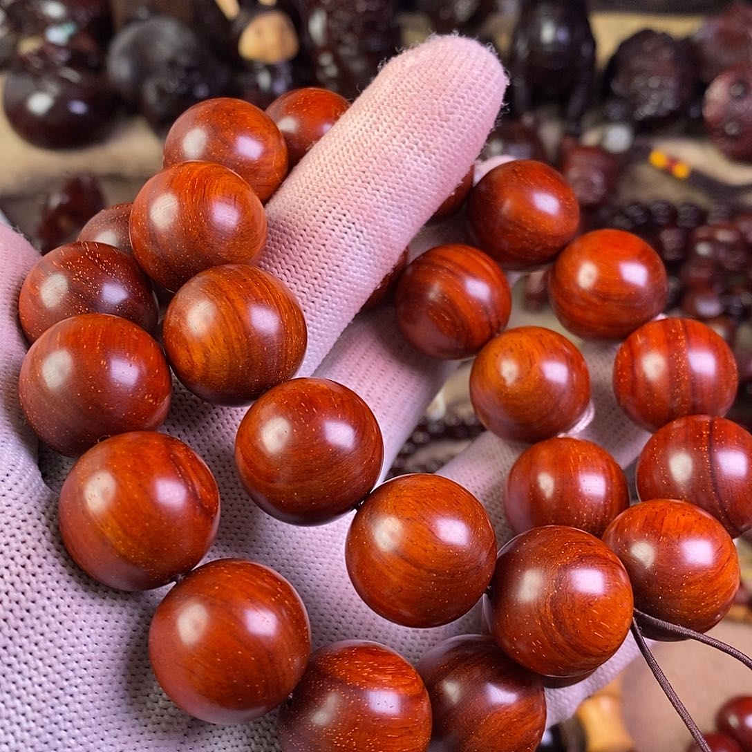 小叶紫檀手串/手链用****1无胶无蜡18✖️21颗泥料