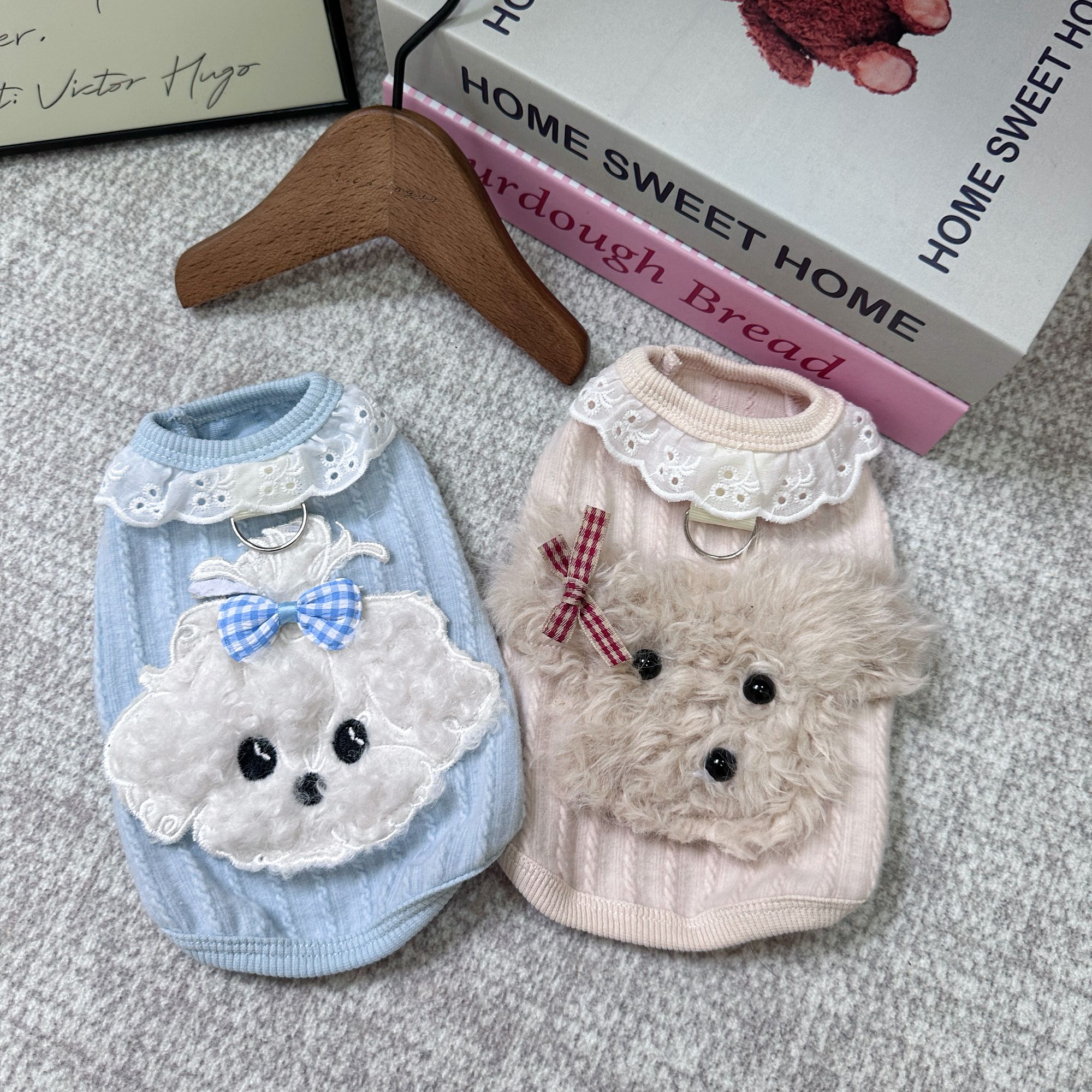 狗狗衣服秋冬新款磨毛棉可爱小狗背心带牵引泰迪猫咪小型犬服装
