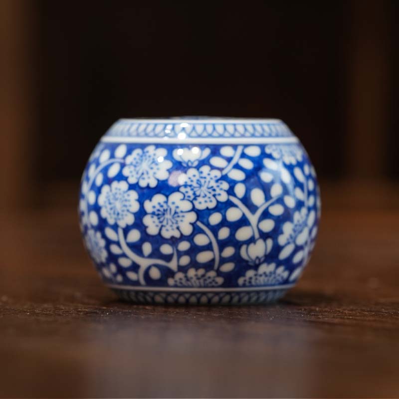 太阳花盖置缠枝莲万花景德镇陶瓷