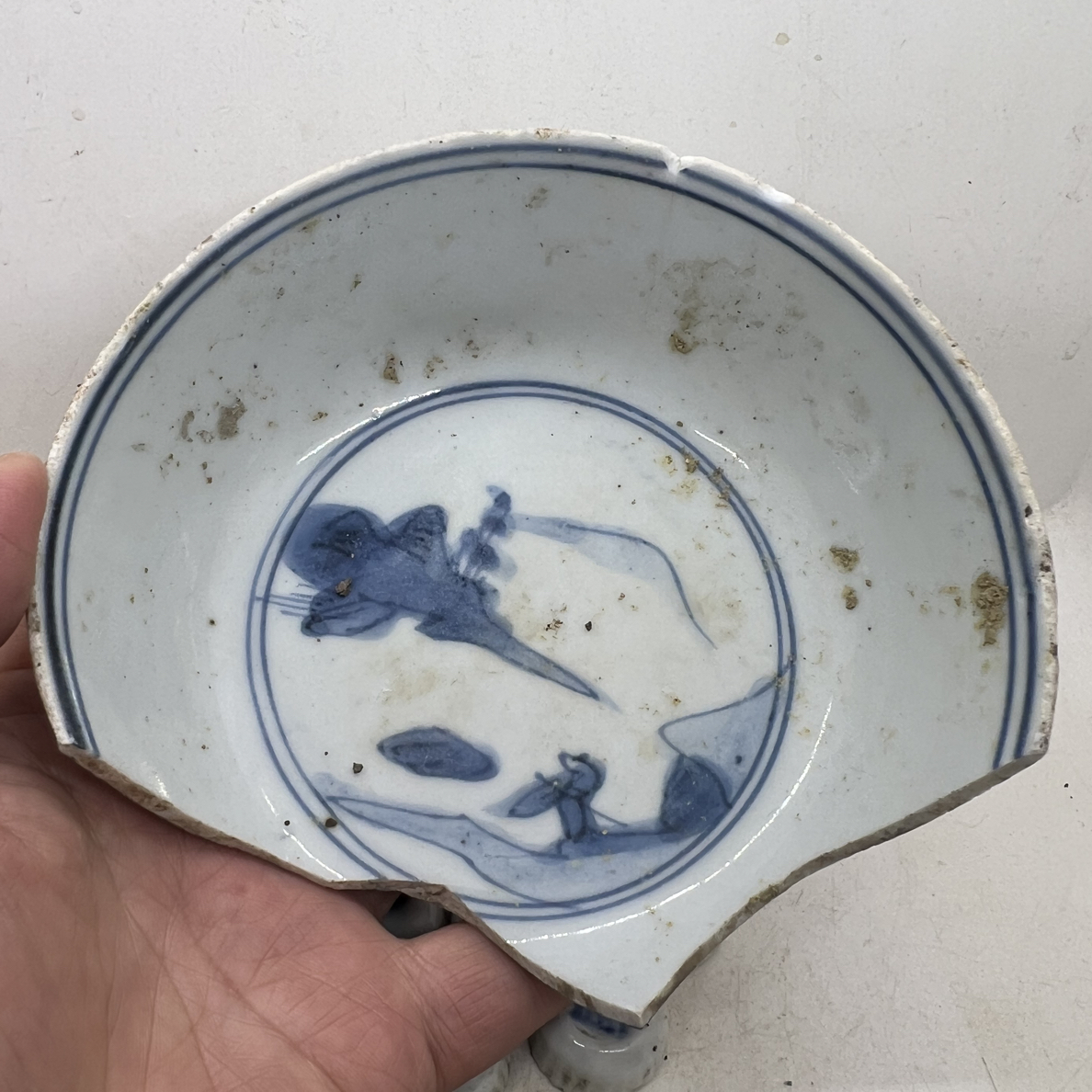 青花人物行旅山水通景瓷片标本