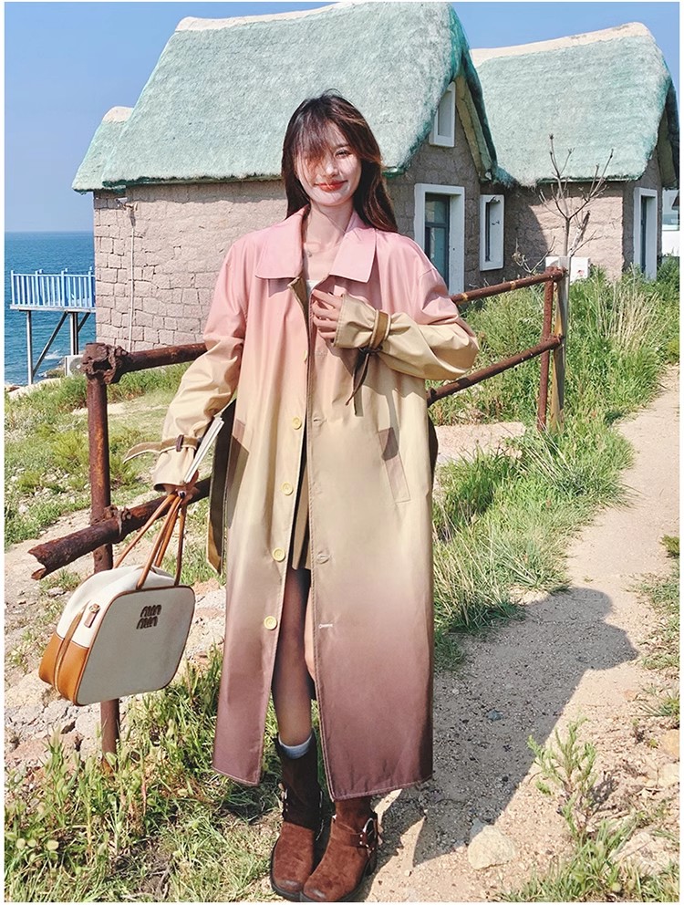 （非图片款）2901-2950长款中长款秋季女轻职风收腰风衣百搭韩版