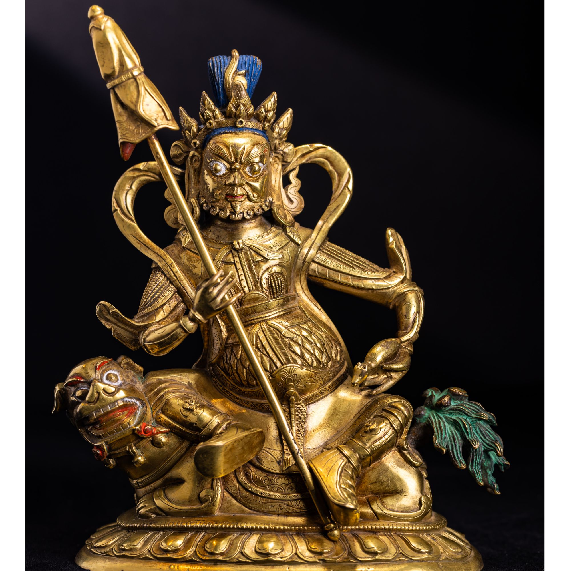 清乾隆 铜鎏金武财神