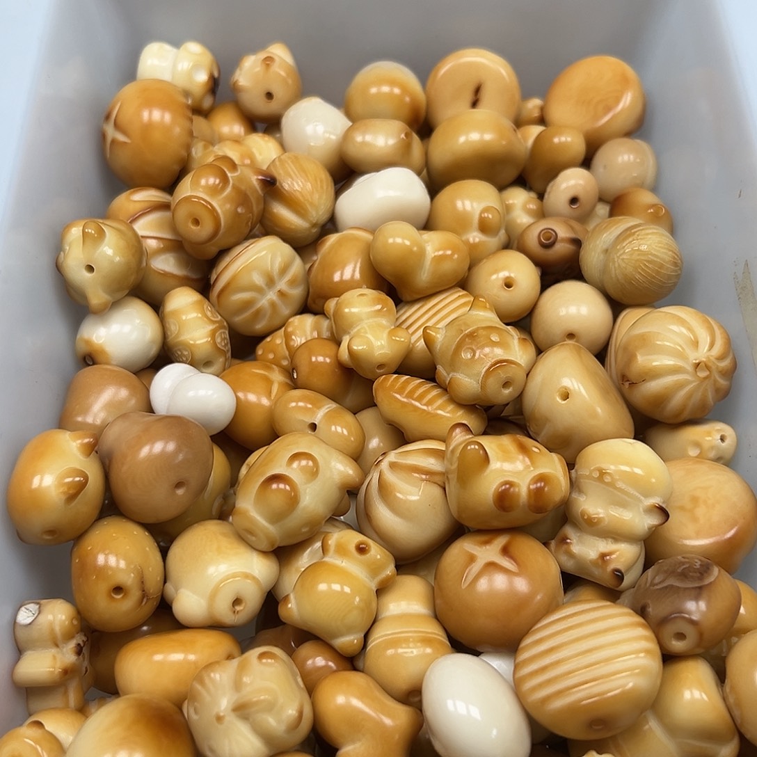 菩提根/象牙果手串100颗炭烧向牙果有裂