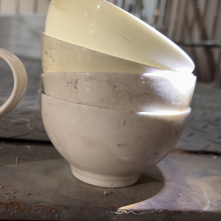 国营尾货骨瓷米饭碗四个