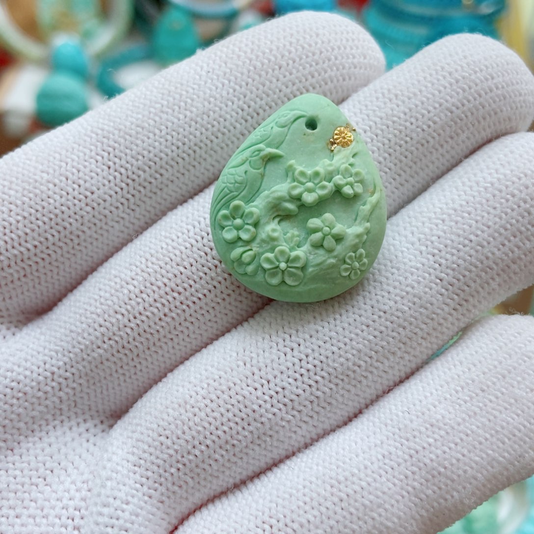 绿松石未镶嵌喜上眉梢