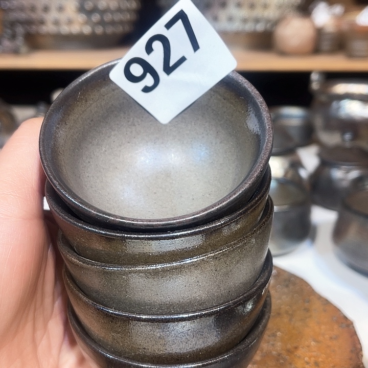 杯高温柴烧陶泥杯五只