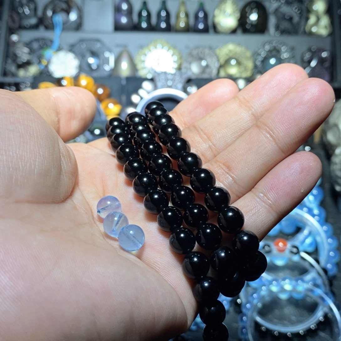 黑曜岩未镶嵌手链?****ラ