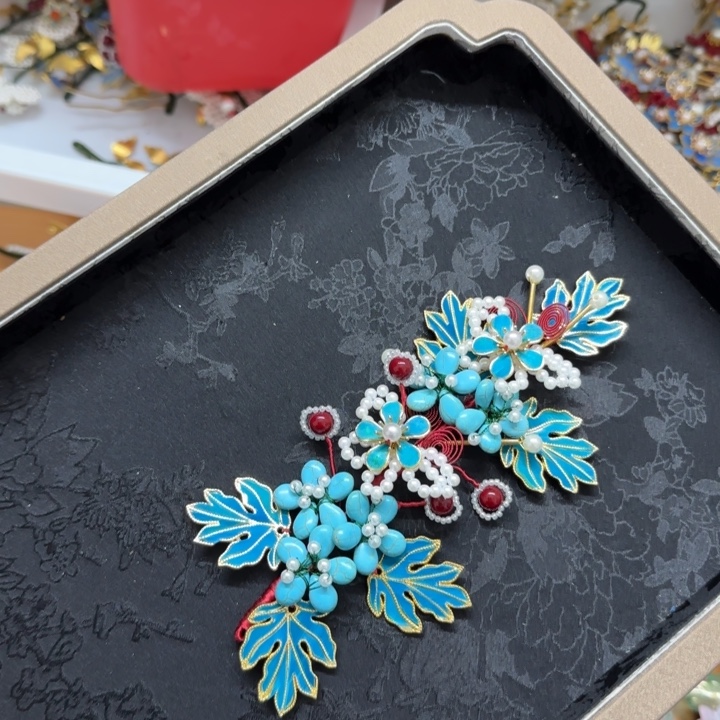 醋酸铁合金鹅毛仿点翠